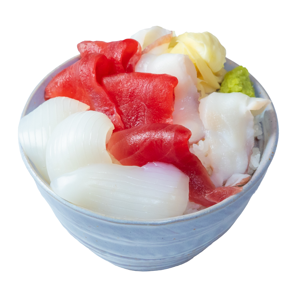 レッグカール丼(マグロ×イカ×タコ丼)