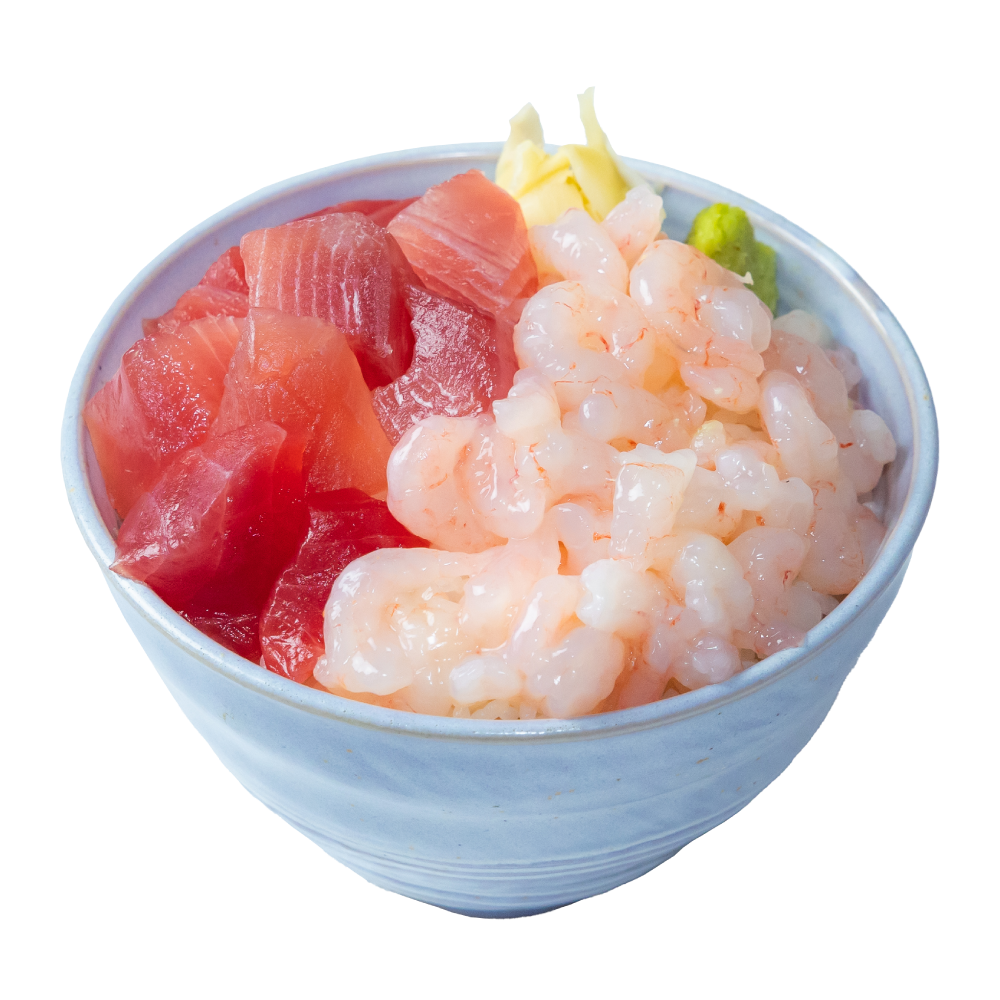 アームカール丼(マグロぶつ×甘エビ丼)