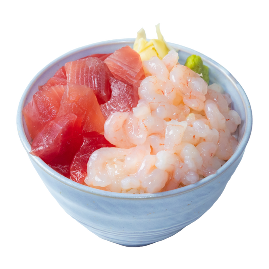 アームカール丼（マグロぶつ×甘エビ丼）